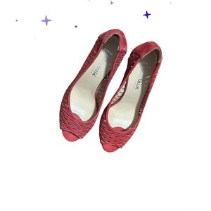 Red Peep-Toe Women Shoes